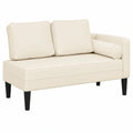 Elegantes Chaiselongue-Sofa mit Kissen für Wohnzimmer, Schlafzimmer oder Büro, Relaxliege in Creme Kunstleder