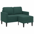 Elegantes 2-Sitzer-Sofa mit Chaiselongue in Dunkelgrün, 125 cm – Samt-Design für Wohnzimmer und Schlafzimmer