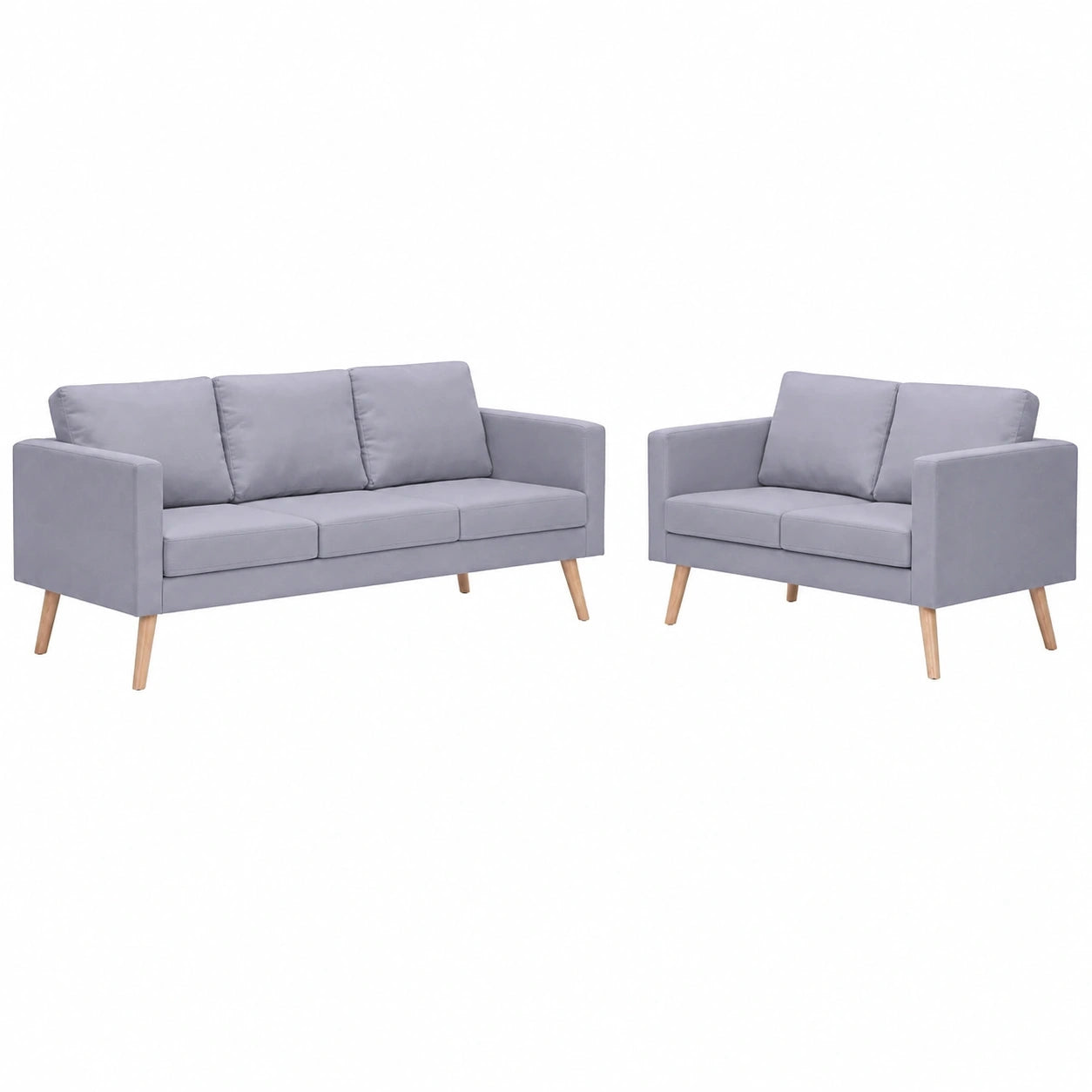 Großes 5-Sitzer Sofa aus Stoff mit Holzdetails