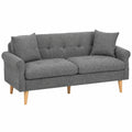 Ergonomisches Merax Chenille Doppelsofa mit Holzfüßen – Gemütliches Polstersofa für kleine Räume