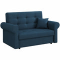 Elegantes Schlafsofa Viva Silver II mit Bettkasten und Kissen, Zweisitzer mit abgerundeten Armlehnen, multifunktionales Bettsofa