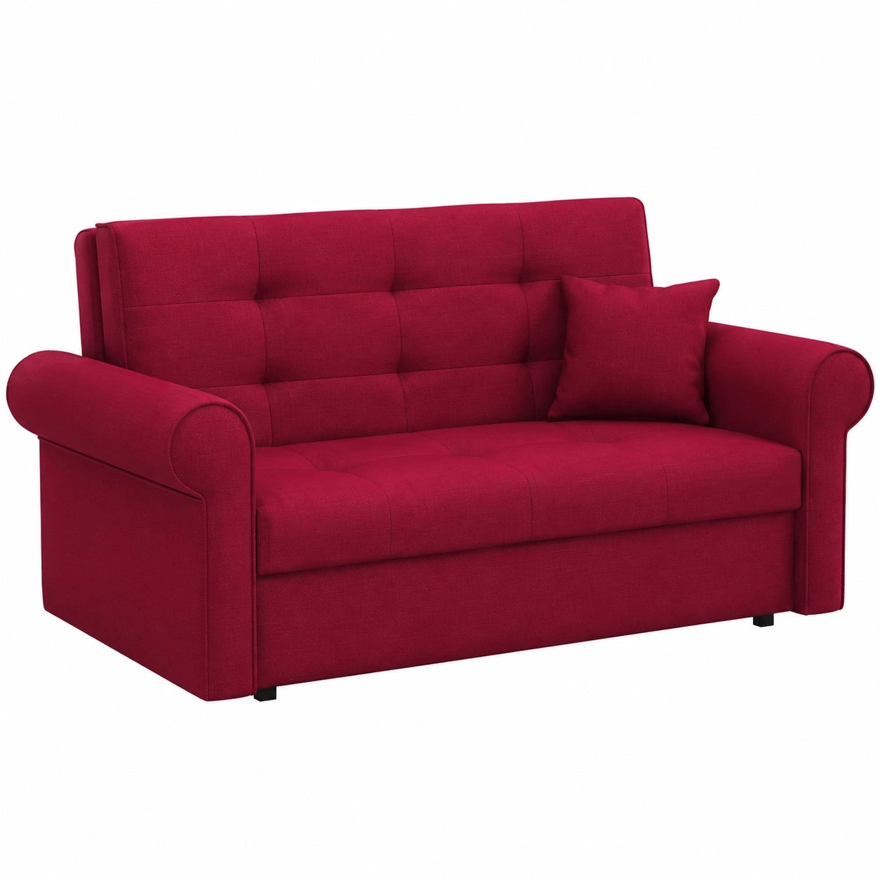 Elegantes Schlafsofa Viva mit Bettkasten und Kissen, 3-Sitzer, abgerundete Armlehnen, Kronos 02