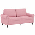 Hommdiy Komfort-Samtsofa 2-Sitzer in Rosa, 140 cm Lounge-Sofa für Wohnzimmer