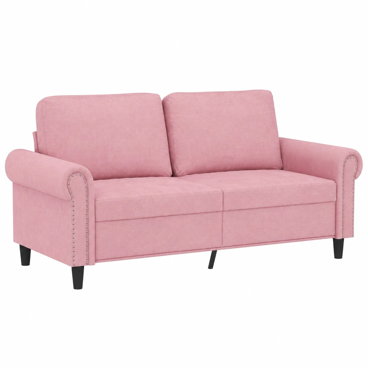Hommdiy Komfort-Samtsofa 2-Sitzer in Rosa, 140 cm Lounge-Sofa für Wohnzimmer