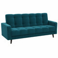 Gemütliches Schlafsofa Nancy mit Stauraum und Schlaffunktion, 220cm Breit, Veloursstoff Marine