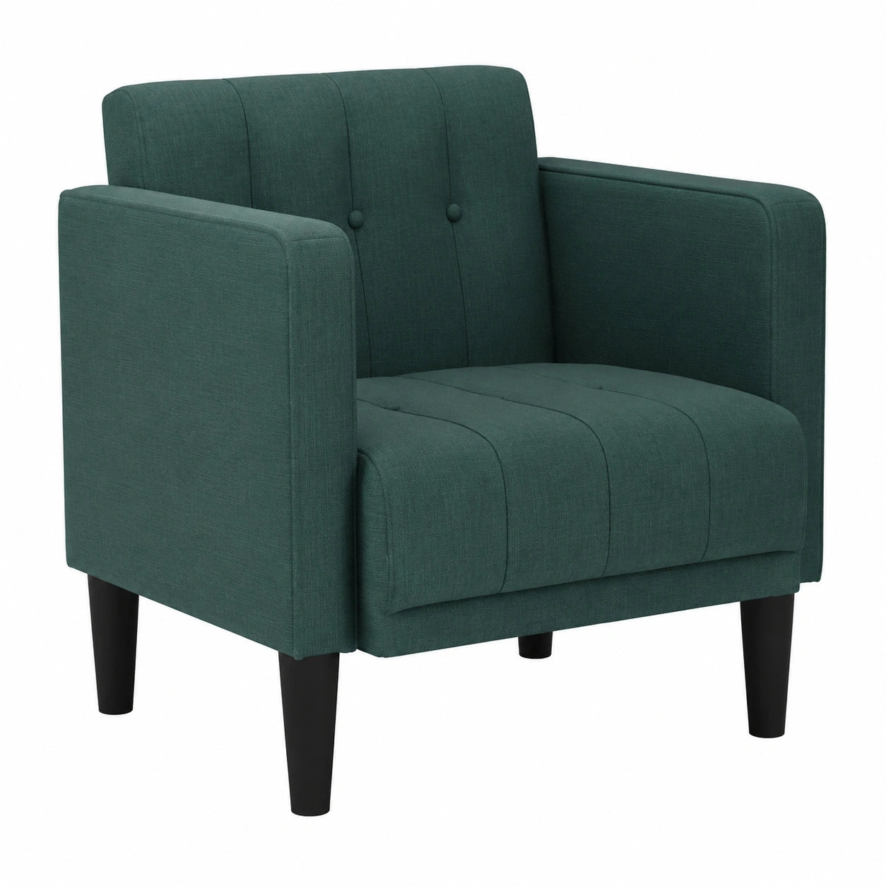 Gemütlicher Relaxsessel mit Armlehnen, dunkelgrün, 53 cm, Stoff