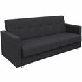Schlafsofa Dave mit Bettkasten und Klick-Klack-Funktion in Suedine Schwarz