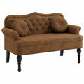 Gemütliches 2-Sitzer Sofa in Wildlederoptik mit Kissen, Braun, für Wohnzimmer und Schlafzimmer