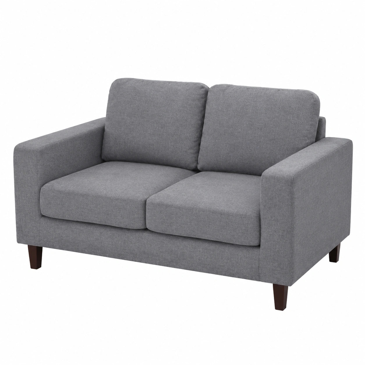 Elegantes 2-Sitzer Sofa Kera aus Velours mit Holzfüßen - Grau