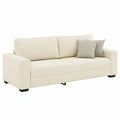 Beiges 3-Sitzer Leinen Sofa mit Kissen für Wohnzimmer & Büro – komfortabel und stilvoll