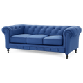 Chesterfield Sofa-Set aus Samt in Blau, klassisches Design, Beliani