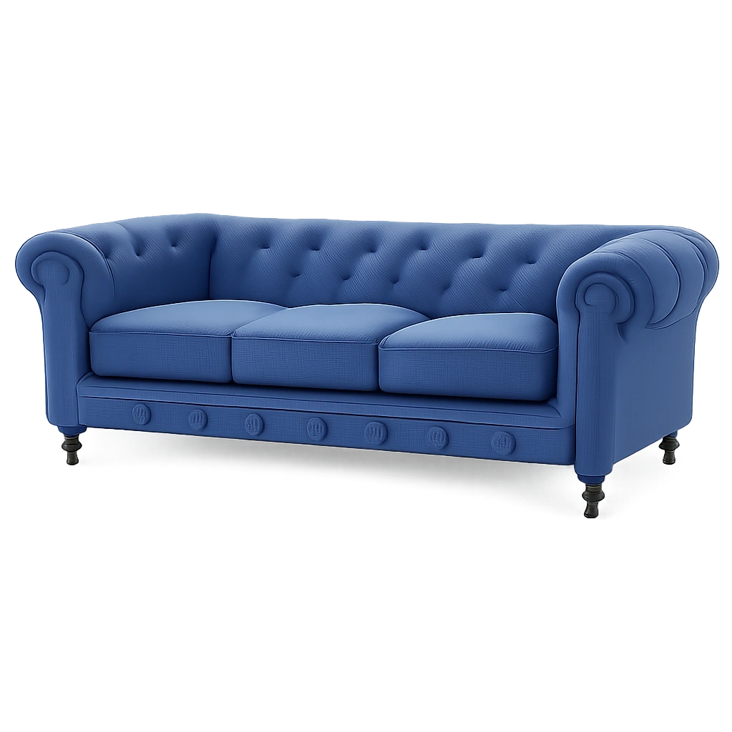 Chesterfield Sofa-Set aus Samt in Blau, klassisches Design, Beliani