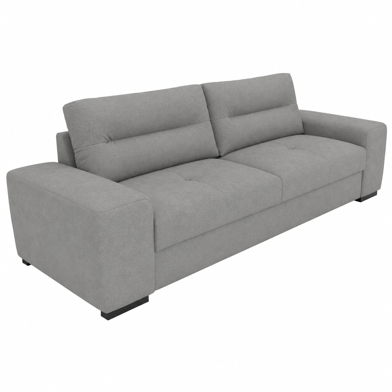 Modernes Chenille Sofa 3-Sitzer in Grau mit Breiten Armlehnen