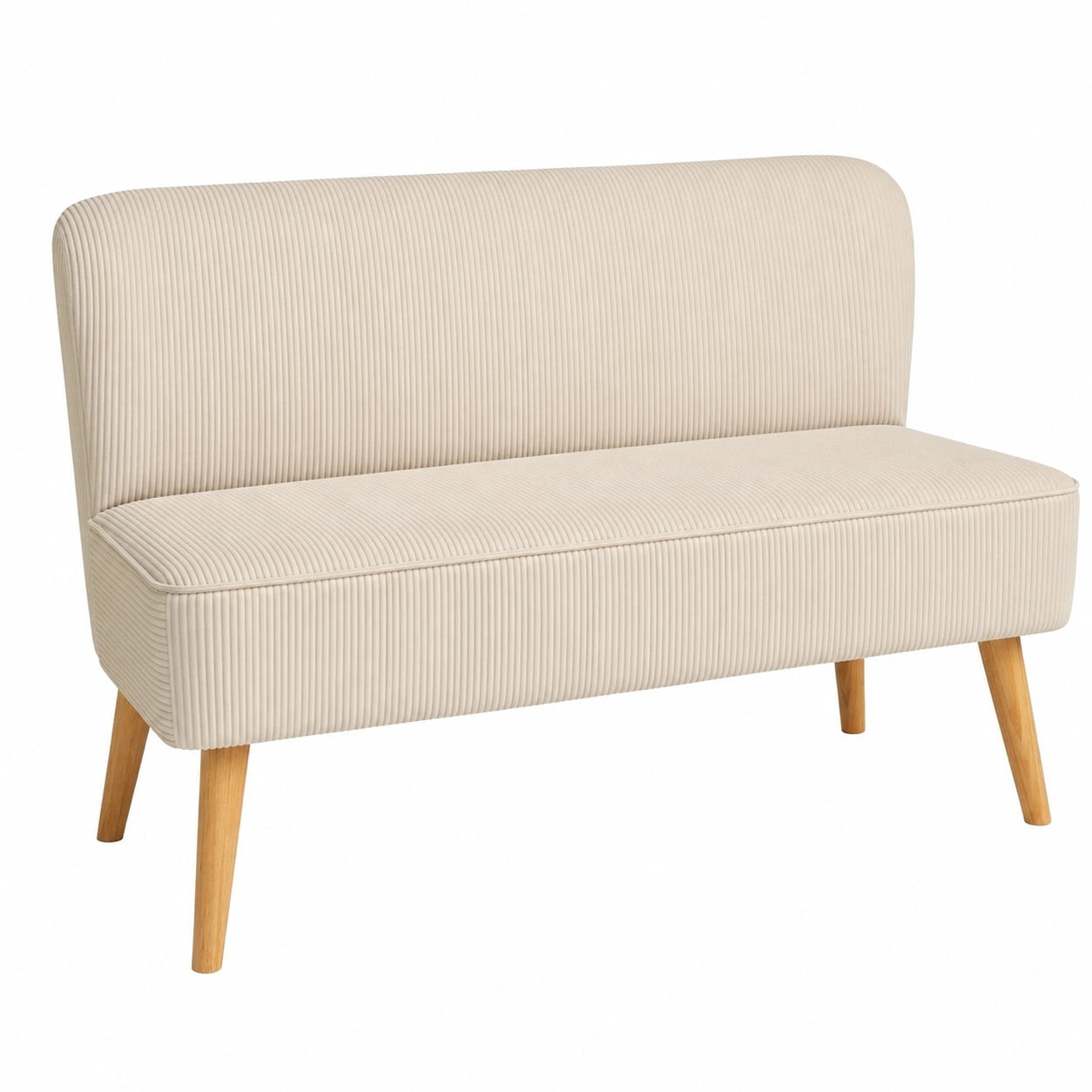 Elegantes 2-Sitzer Sofa aus Samt für kleine Räume, ideal für Wohnzimmer und Schlafzimmer, 119x56x78cm, Beige