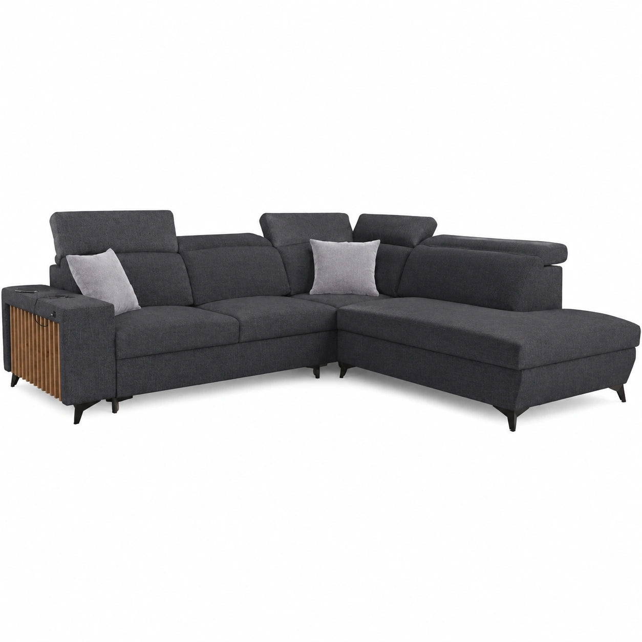 Ecksofa mit Schlaffunktion und Bettkasten in Sawana 96, L-Form, 361x183x283 cm