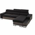 Ecksofa Melani I Maxi mit Schlaffunktion und Bettkasten, Kunstleder, rechte Seite, 291x182cm, L-Form