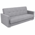 Modernes Schlafsofa Dave mit Bettkasten in Grau