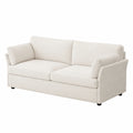Guyii Modernes 2-Sitzer Sofa aus Stoff, 186 cm, Bequemes Polstersofa für Wohnzimmer & kleine Räume, Cremeweiß